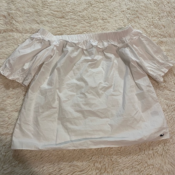 Vineyard Vines Target Top White Off The Shoulder Ruffle Top - Picture 2 of 5
